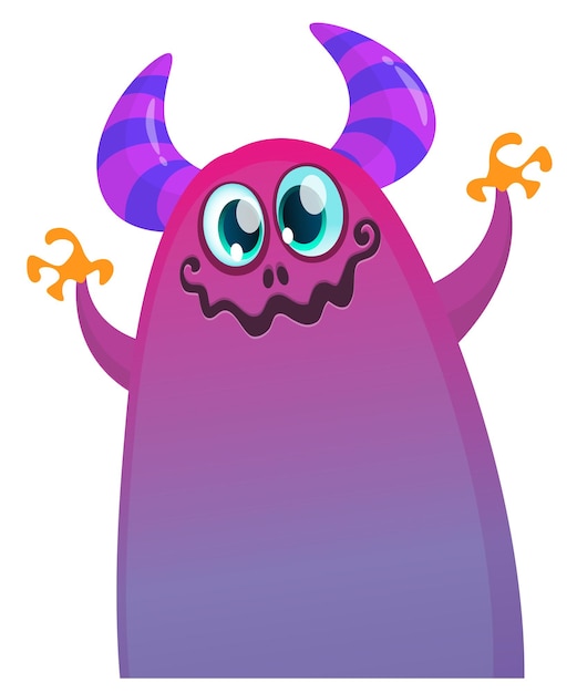 Grappige cartoon monster personage illustratie van schattige en gelukkige alien Halloween vector ontwerp geïsoleerd