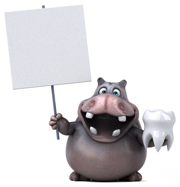 grappige hippo illustratie