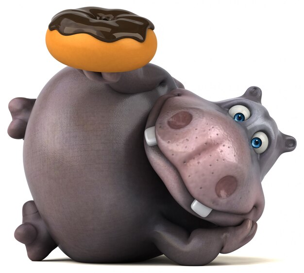 grappige hippo illustratie