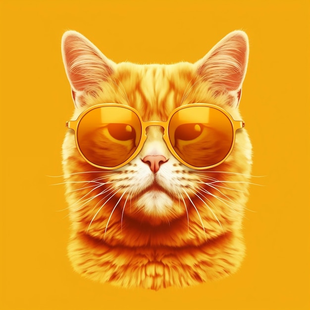 Grappige kat die zonnebril draagt Generatieve Ai
