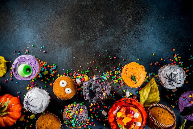 Grappige kinder cupcakes voor halloween