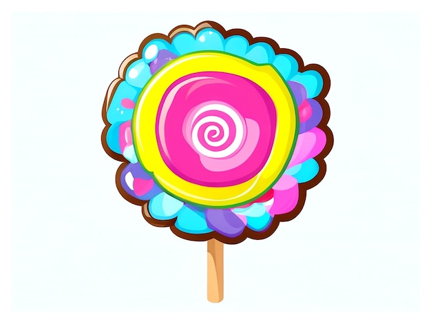 Grappige kinderen lolly ring pop Vector cartoon islated zoet uit de jaren 90