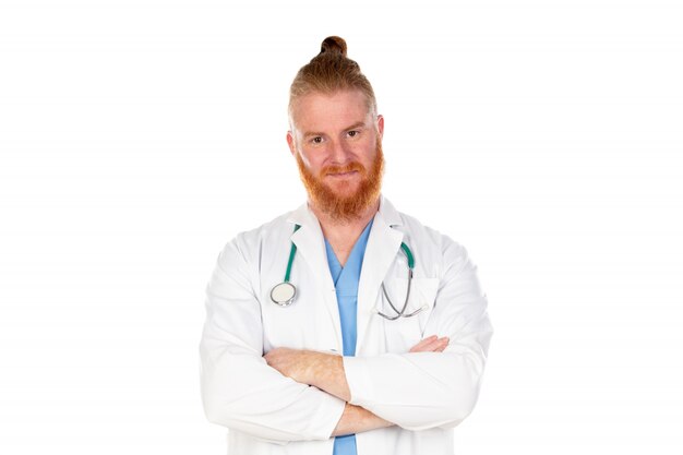 Foto grappige roodharige dokter