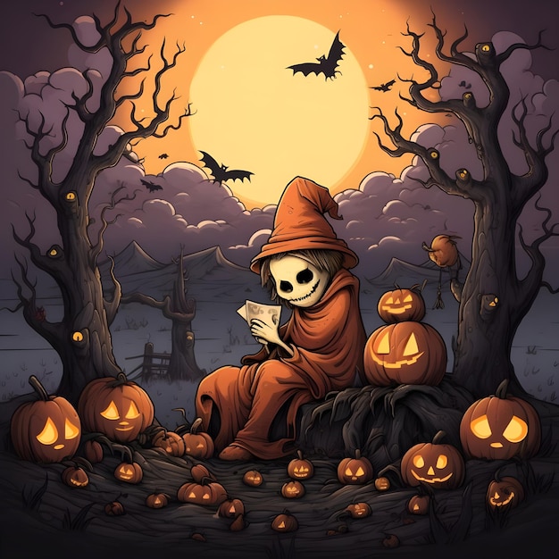 grappige sociale media postillustratie voor een Halloween-feestevenement