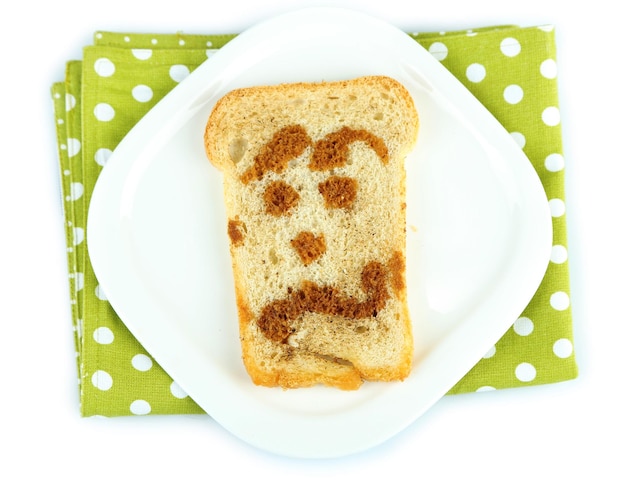 Foto grappige toast geïsoleerd op wit