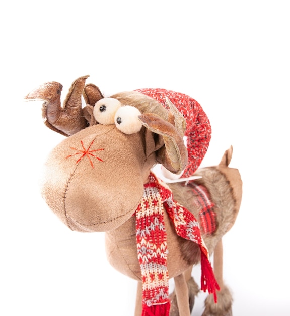 Foto grappige zachte kerstboom beeldje speelgoed kerst scandinavische rendieren
