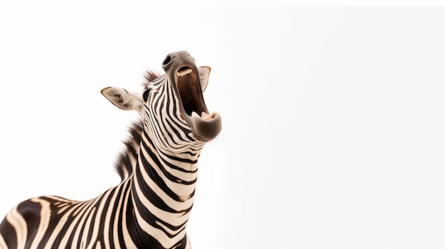 Grappige Zebra op witte achtergrond Illustratie AI GenerativexA