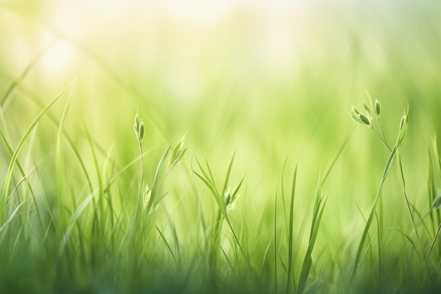 Gras in een veld met een blauwe hemelachtergrond