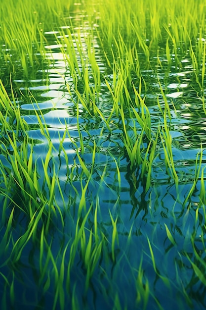 Gras in het water AI generatief