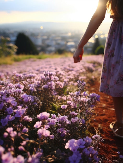 Foto una presa di fiori di lavanda su tela