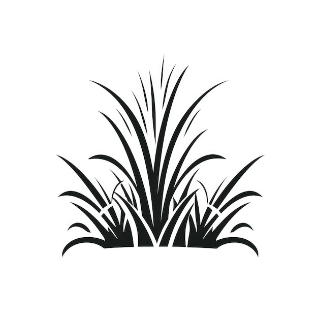 Photo grass black silhouette on white background vector illustration