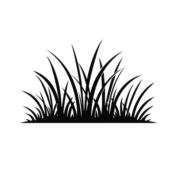 Photo grass black silhouette on white background vector illustration