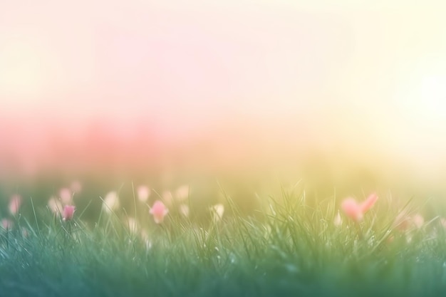 Photo grass flower in soft focus and blurred with vintage style for background