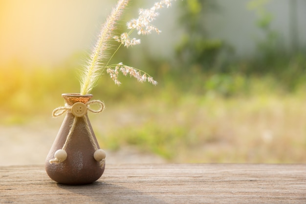 Grass Flower in the vase, selective focus