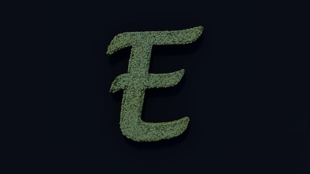 Foto grass letter e 3d-ontwerp van het alfabet hoofdletter tekst groen lettertype geïsoleerde witte achtergrond