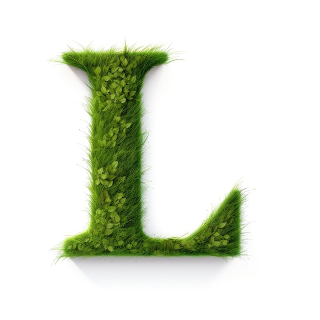 Grass letter L on a white background