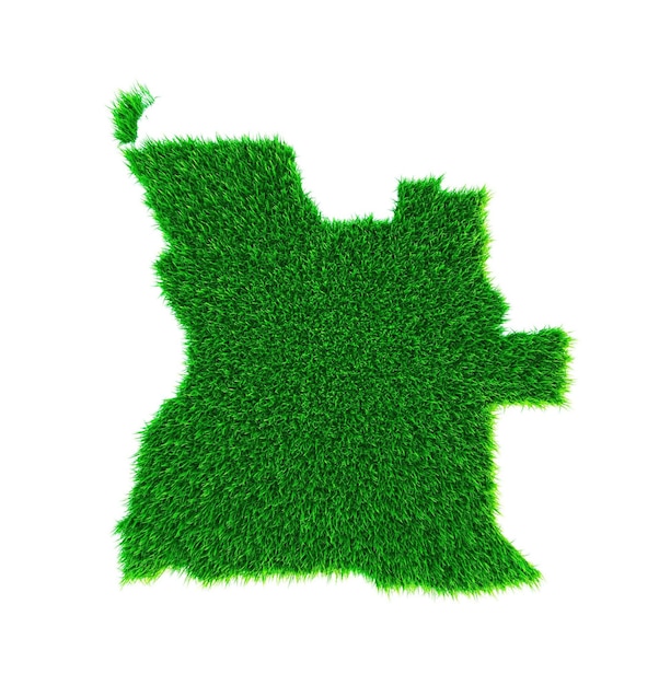 Grass map of Angola white background