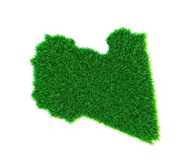 Photo grass map of libya white background