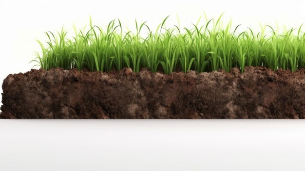 Photo grass and soil isolated