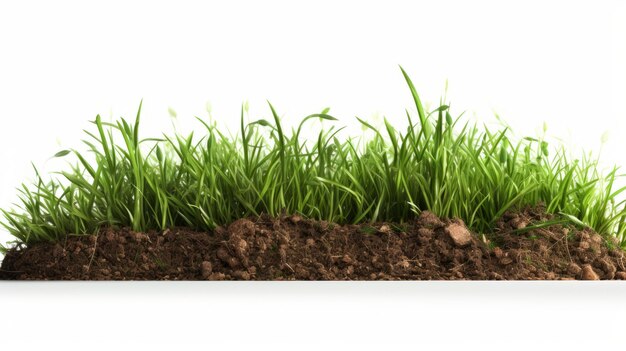 Photo grass and soil isolated