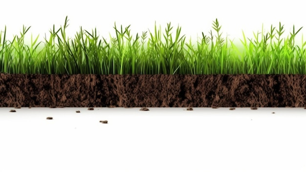 Photo grass and soil isolated