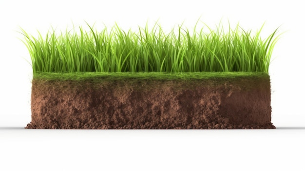 Photo grass and soil isolated