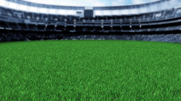 Photo grass stadium 3d render