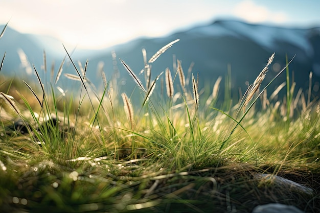 the grass at the top of a Mountain