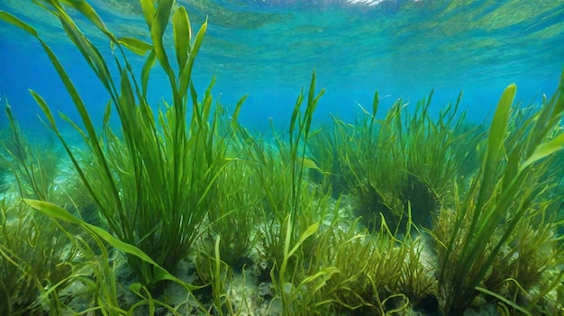 Grass with a blue background