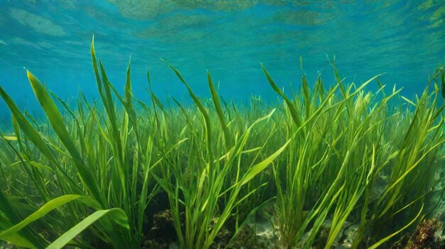 Grass with a blue background