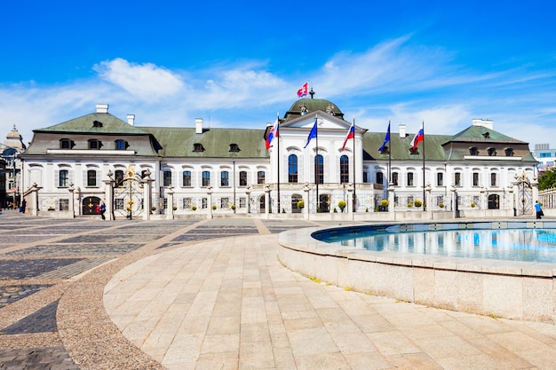 The Grassalkovich Palace is a palace in Bratislava and the residence of the president of Slovakia. Grassalkovich Palace is situated on 
Hodzovo Namestie square.