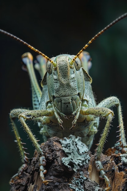 A grasshopper preparing to leap its powerful legs coiled