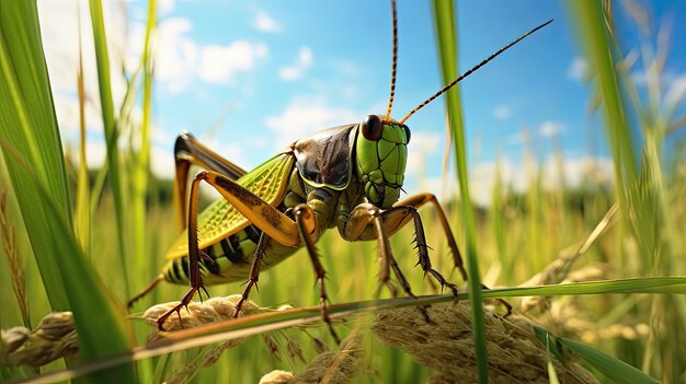 Grasshopper in Tall Grass