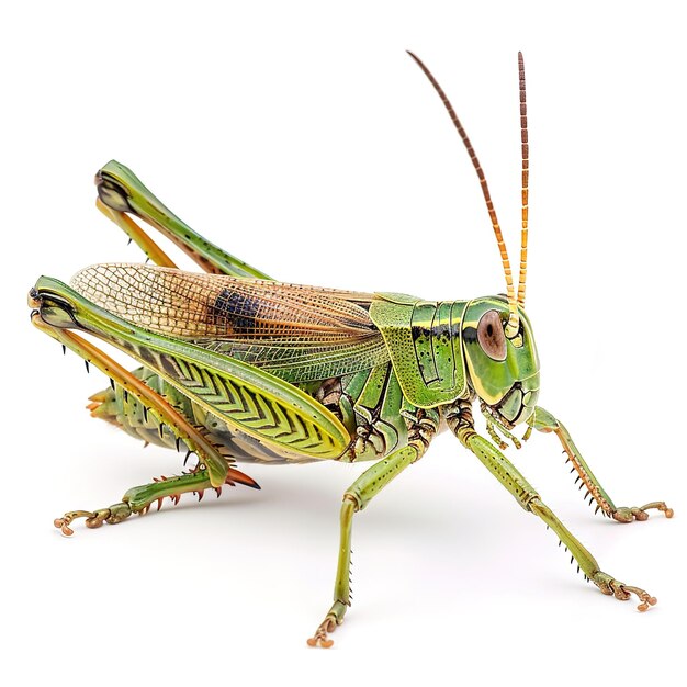 Photo a grasshopper in white background job id 589908109da9450b96e23a005a19d166