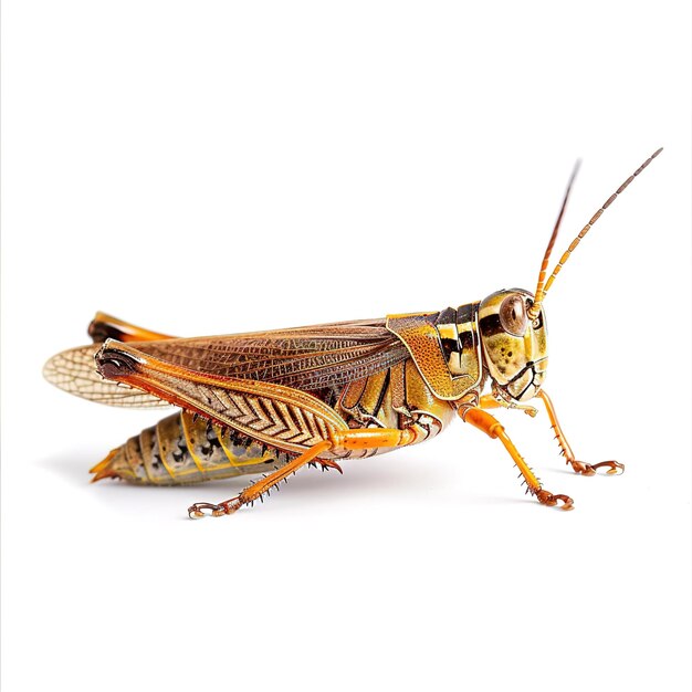 Photo a grasshopper in white background job id 76aa437d96c649ce9205116e6debc589