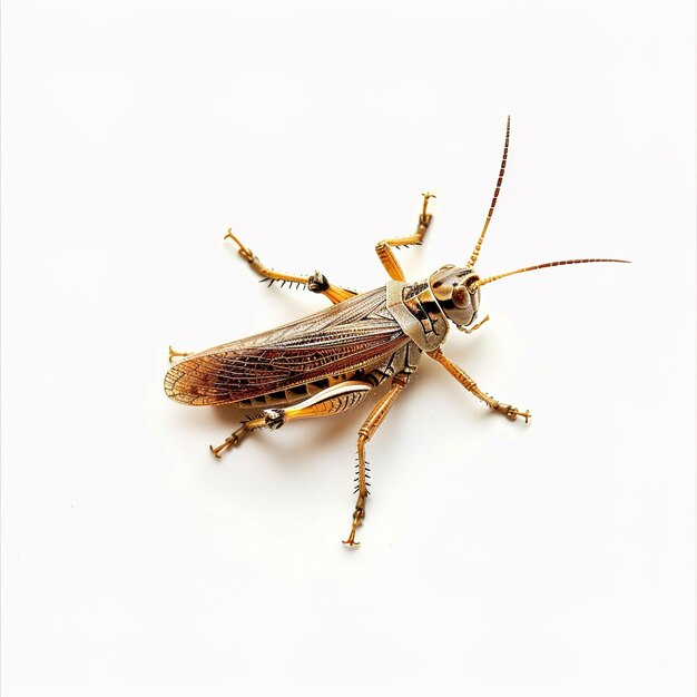 Photo a grasshopper in white background job id c64570c2496b401f9bfda3424f33f8ae