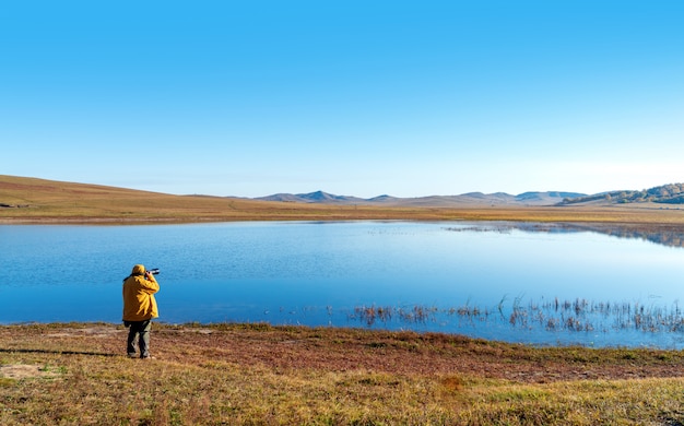 Grassland autumn landscape