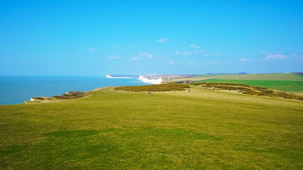 Grassland Near Sea Photo