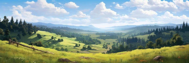 Grassy hillside foto realistische illustratie generatieve ai