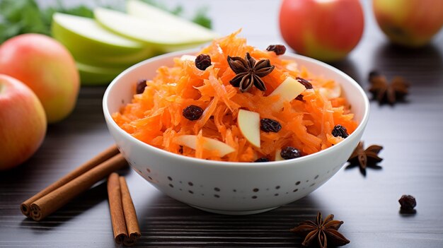 Grated carrots with apple and yoghurt