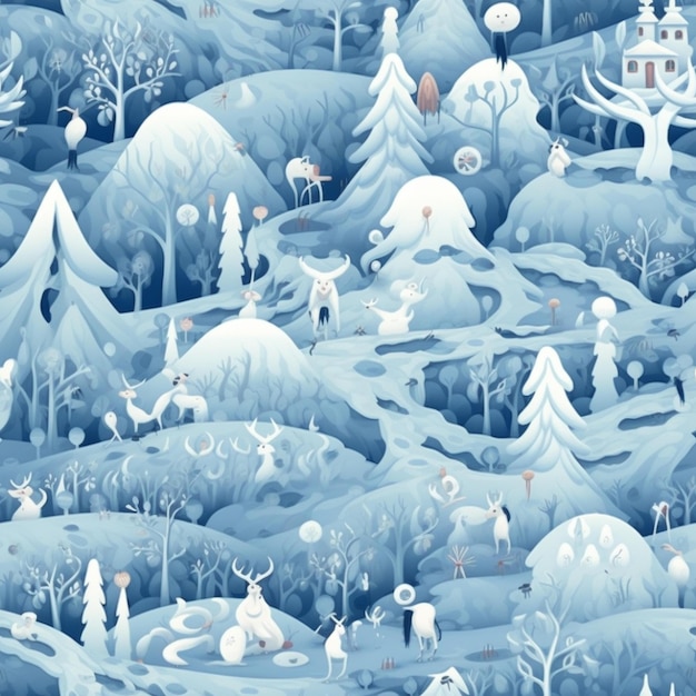 gratis betegelbaar achtergrondbehang van het sneeuwbos