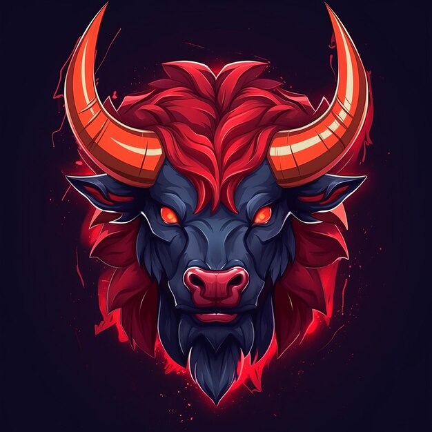 Gratis Bull Mascot Logo Design Creatief Krachtige en gedenkwaardige Generatieve AI