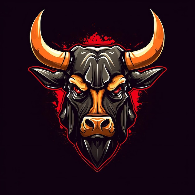 Gratis Bull Mascot Logo Design Creatief Krachtige en gedenkwaardige Generatieve AI