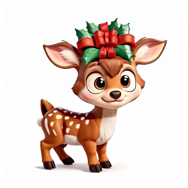 Gratis Crafting Christmas Magic 3D sticker sjabloon met Rudolph rendier Generative AI