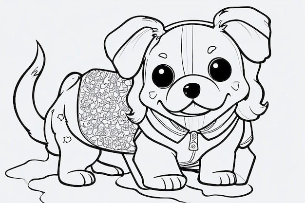 Foto gratis downloaden van cute dog voor kinderen kleurpagina gemaakt door ai