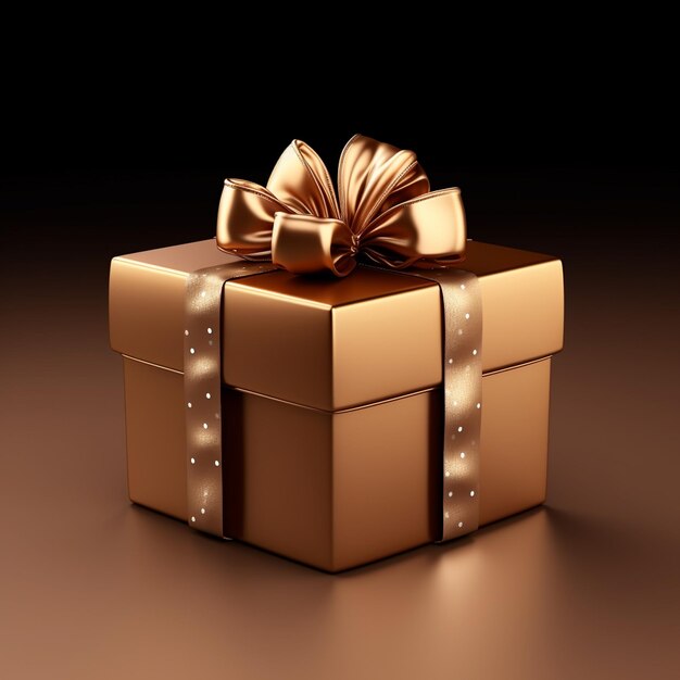 Gratis foto 3d render geschenkdoos met lint aanwezig pakket