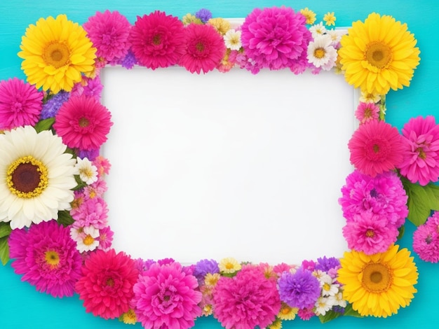 Gratis foto bovenaanzicht van kleurrijk bloemenframe