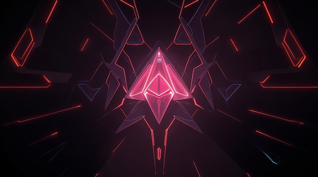 Gratis foto coole driehoekige illustratie met futuristische scifi techno lightsbackground
