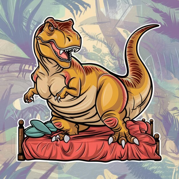 Gratis foto Een boeiende illustratie van een busty cartoon-stijl tyrannosaurus rex