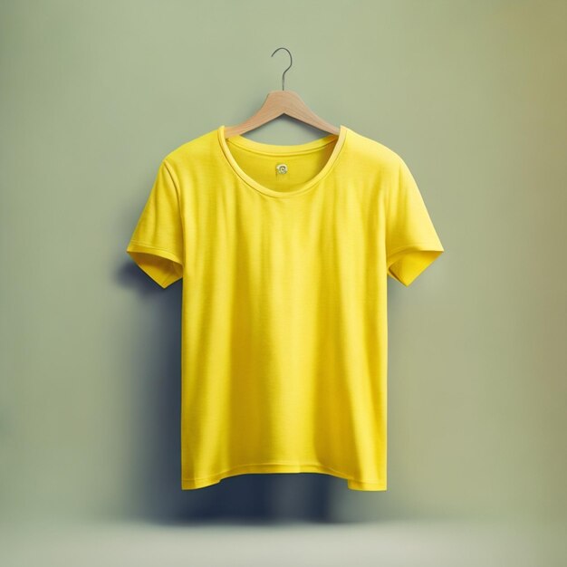 Gratis foto gele t-shirts mockup concept met kopieerruimte op grijze achtergrond